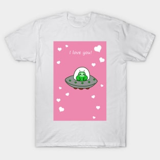 I Love You - Alien UFO Sloth T-Shirt